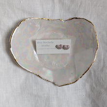 Load image into Gallery viewer, Handmade Porcelain Heart Stud Earrings - Love Letter Mauve Hearts