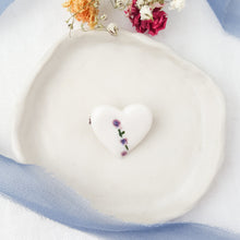Load image into Gallery viewer, Lavender Heart Brooch