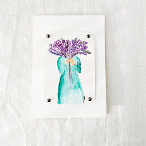 Girl with Flowers Notecard