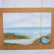 Load image into Gallery viewer, Porcelain Blue Bird 14kt gold filled chain
